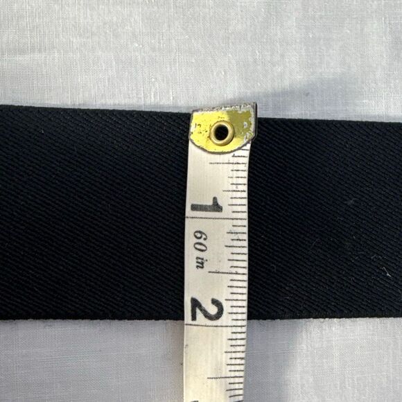 Vintage Nan Lewis Black & Gold Sculptural Enamel Buckle Belt | 1980s Modernist S main image 14